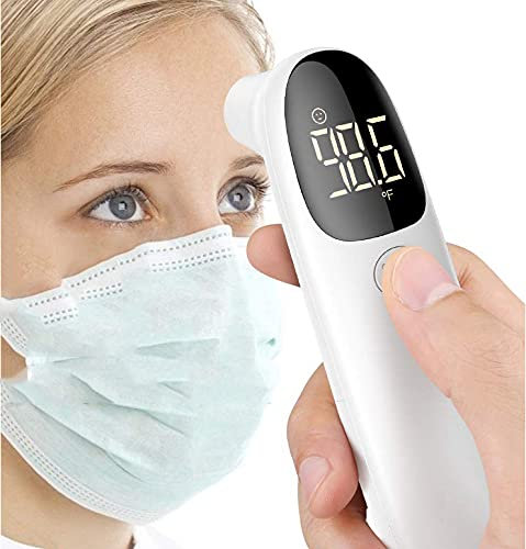 Termómetro frontal y auricular infrarrojo médico, termómetro sin contacto para adultos, niño, bebé, pantalla LCD, opción de sonido memorias