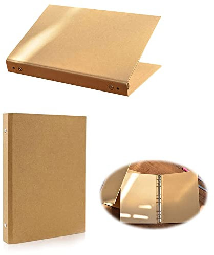 Ringordner A5, Ringbuch A5 Nachfüllbar Kraftpapier 6 Ringe Loose Leaf Binder, A5 Ringbuch, Ringordner, Kraftpapier-Einband, Ringordner Ordner, 6 LöCher Binder Notizbuch für Schule, BüRo