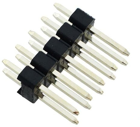 8-Way Double Row Male Straight Pin Header 2.54mm PCB Electronics Prototyping Circuit Boards (Pack of 10)