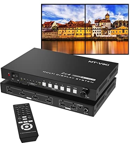 MT-VIKI 4K30Hz 2 in 4 Out HDMI Videowand Controller 2x2 Bildschirmspleißung unterstützt 8 Display Modi 180° Bildrotation