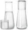 FNG8 Clear Bedside Water Carafe [2 Pack] - 800ml/26 fl. oz Borosilicate Glass Tumbler and Glass for Nightstand, Bedroom Guest Room, Cold Drink, Bathroom - Mouthwash Dispenser with Drinking Cup Lid