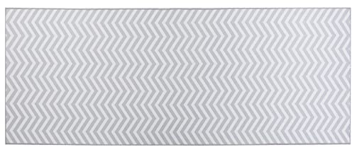 Beliani Teppich Läufer grau/weiß Zickzack-Muster 80 x 200 cm Modern Saikheda