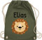 Turnbeutel Rucksack - Löwen - Süßer Löwe - Kindergarten Kita - Unisize - Olivgrün - stoff personalisierte tasche mädchen schulsporttasche personalisierter sportbeutel