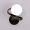 KRIPINC LED Wandleuchte Innen, Wandleuchte LED Glas, Glaskugel Lampe, Spiralgestaltung Wandlampe Kugel, Wandleuchte Innen Vintage, Wandlampe Modern für Wohnzimmer, Schlafzimmer, Nachttisch (Schwarz)