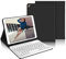 IVEOPPE iPad Tastatur Mit Hülle (9./8./7. Generation), Magnetisch Abnehmbar für iPad 10.2, Air 3 und Pro 10.5, QWERTZ, Schwarz