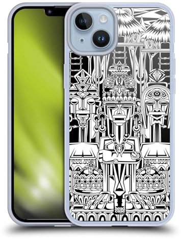 Head Case Designs Igorot Blanco Y Negro Bulol Dios del Arroz Caso de Gel Suave Compatible con Apple iPhone 14 Plus