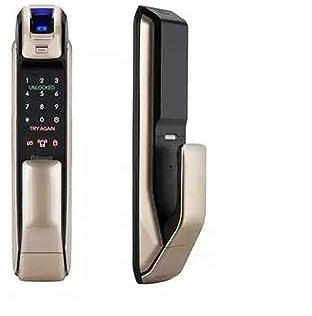 HAvern Fingerprint Digital Door Lock Compatible For Samsung Bluetooth WIFI Application SHS-DP728 English Large Mortise AML340 (Color : 728 Golden Pull)