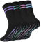 Newofview 4 Paar Rutschfeste Socken Damen,37-42 Stoppersocken Damen Yoga-Socken mit Griffen,Pilates-Socken Sportsocken,Lange Griffsocken für Damen und Mädchen Zuhause Reha Dance Workout