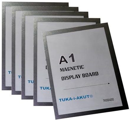 TUKA-i-AKUT 5st. A1 Info-Rahmen Selbstklebend mit Magnetverschluss, Einstecktasche Infotasche Blatthalter, Schnelles Wechseln von Aushängen, Aufklappbarer Magnetrahmen Farbe Schwarz, TKD8400-A1-5x