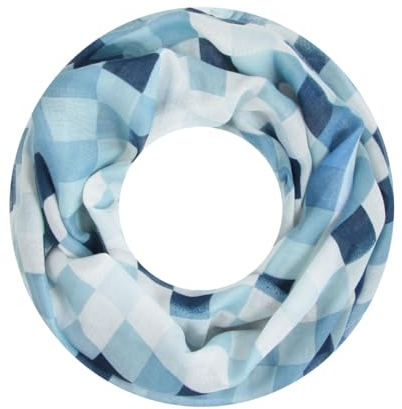 Majea Damen Loop Schal Schlauchschal Halstuch (880023) (blau 11)