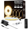 BUNACET COB LED Streifen 6M, LED Strip Dimmbar Warmweiß 24V 3000K, 8mm Breite LED Band Stripe Lichtband mit Fernbedienung und Netzteil für Küche, Schlafzimmer, Wohnzimmer, Schrank, Spiegel, Innen