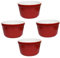 Yuauy 8 oz 4 pcs Red Porcelain Souffle Dishes Ramekins Dipping Sauces Baking and Cooking Bakeware Baking Cups Bowls for Pudding Desserts Crème