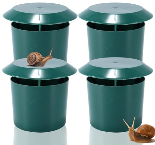 4 Pcs Slug Trap, 9 * 9.5 * 11cm Beer Traps for Snails and Slugs Eco Friendly Non Toxic Plastic Pest Catcher Box Safe for Home Garden Balcony Garden Child Protection Pet Safety