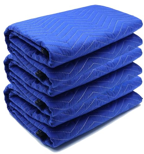 3 Pack Moving Blankets 40x72in Heavy Duty Padded Packing Blankets for Moving Shipping Protecting Furniture Professional Quilted Furniture Blankets for Moving Supplies