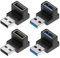 AOUZOVLI 4Pcs USB Winkelstecker 90 Grad USB 90 Grad Adapter USB 3.1 Stecker Auf Buchse Linke Winkel L-Förmig U-SB Winkeladapter US-B Winkel Adapter für PC Laptop