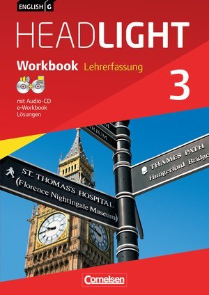 English G Headlight. Allgemeine Ausgabe. Band 3: 7. Schuljahr. Workbook mit Audio-CD und e-Workbook - Lehrerfassung