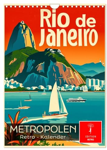 Metropolen Retro-Kalender (Wandkalender 2025 DIN A4 hoch), CALVENDO Monatskalender: Schönste Städte der Welt – nostalgisch präsentiert (CALVENDO Orte)