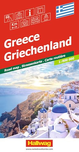 Hallwag Strassenkarte Griechenland 1:800.000: Inkl. Transitpläne, Ortsverzeichnis und Reiseinformationen