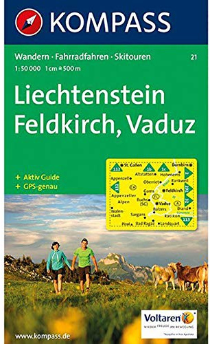 Liechtenstein, Feldkirch, Vaduz: Wandern / Rad / Skitouren. 1:50.000