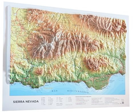 Mapa en relieve Sierra Nevada - Las Alpujarras. Escala 1:200.000, 65x45 cm