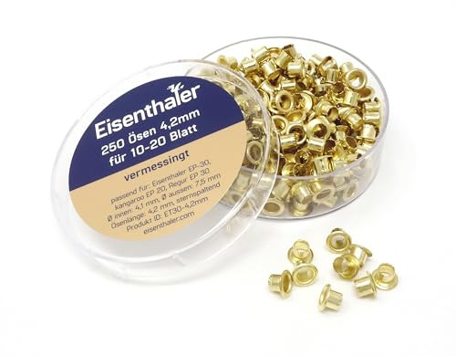 Eisenthaler 250 Ösen ET30-4,2mm, vermessingt, für 10-20 Blatt