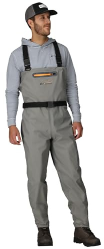 FROGG TOGGS Canyon II Breathable Waterproof Stockingfoot Fishing Chest Wader for Fishing, Gray, Large
