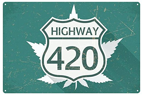 Knistermann Blechschild Highway 420 Hanf Cannabis