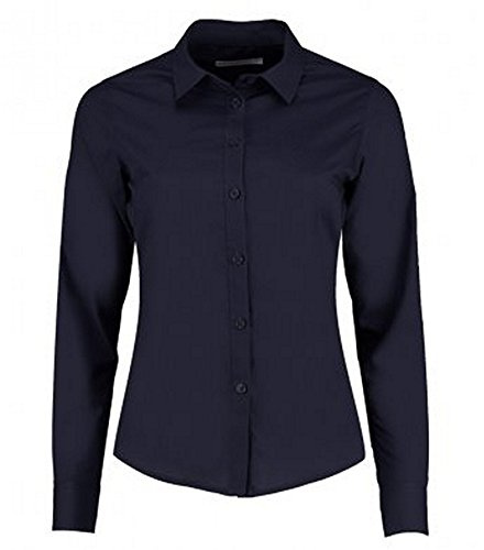 Kustom Kit Ladies Tailored Poplin Shirt, Dark Navy, Size 6, Long Sleeve, Easy Iron