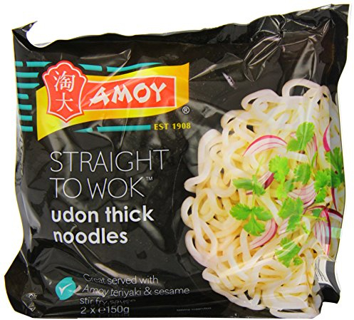 Amoy Straight to Wok Udon Thick Noodles, 2 x 150 g (Pack of 6)