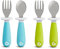 Munchkin 4 Count Raise Toddler Fork and Spoon, Blue/Green, 12+