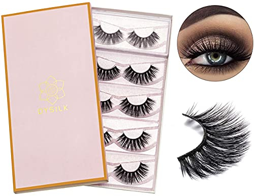 DYSILK Wimpern Lashes - 6D 5 Paare Fake Lashes Wimpern Extensions Künstliche Wimpern Falsche Wimpern Fake Wimpern Eyelashes Wiederverwendbar | 003-15.5mm