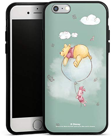 Silikon Hülle kompatibel mit Apple iPhone 6s Case schwarz Handyhülle Winnie Puuh Disney Bär