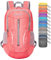 ZOMAKE Faltbarer Rucksack Leicht 25L,Kleiner Rucksäcke Wasserdicht Wanderrucksack Packable Backpack für Damen Herren Outdoor Wandern(Rot)