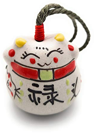 Glücksanhänger viel Erfolg, Glücksbringer Prüfung Katze Keramik in Organzabeutel, Du schaffst das Glocke positve Gastgeschenk – Lu bedeutet viel Erfolg