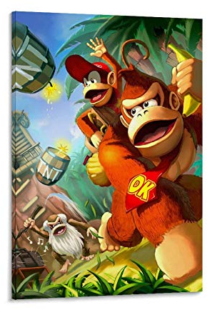 LIULANG Donkey Kong Collection Ps2 Poster dekorative Malerei Leinwand Wandkunst Wohnzimmer Poster Schlafzimmer Malerei 08x12inch(20x30cm)
