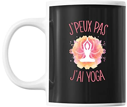 Mug yoga j'peux pas Noir