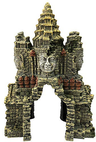 SLOCME Große Buddha Statue Dekoration für Aquarien - mit Loch für Betta Fische zum Schwimmen Aquarien Ornament