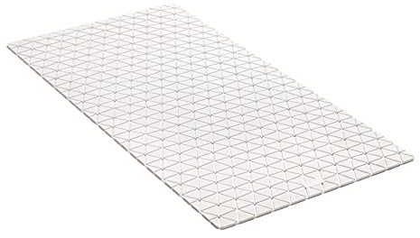 TATAY Alfombra de Bañera Antideslizante, Caucho SBS - TP con 94 Ventosas, Rectangular, Diseño Diamond, Blanco. Medidas 72 x 36 cm