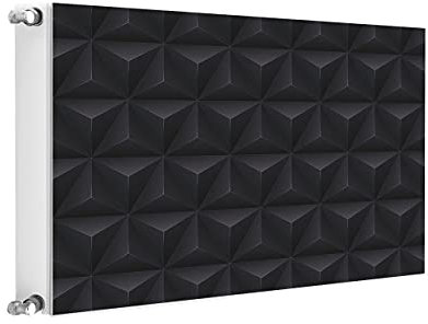 TMK ArtDeko Magnet Heizkörperabdeckung Innovative Lösung Selbsthaftend 80x60 Heizkörperabdeckung, Heizkörperverkleidung, Schwarz