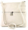 modamoda de T144 Damen Leder Umhängetasche Schultertasche Messenger bag handmade in Italy, Farbe:Creme2021