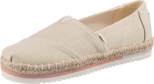 TOMS Women's Alpargata Platform Rope, Natural Heavy Twill, 6 UK