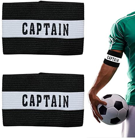 BAIWANLHC 2 Pcs Football Captain's Armbands Training Unisex-youth Captains Armbands Adjustable Captains Armbands for Football