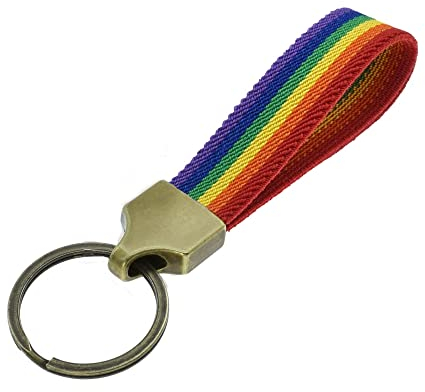 BDM Schlüsselanhänger aus Stoff mit den Farben der LGBT-Flagge. Personalisieren Sie Ihre Schlüsselanhänger mit Einer besonderen Bedeutung.