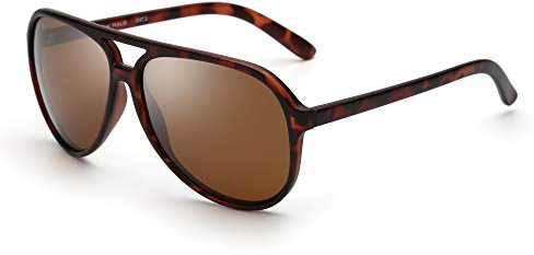 Jim Halo Occhiali da sole polarizzati retrò oversize protezione UV400 occhiali da sole classici da uomo, adatti per sport, guida, ciclismo, Lenti polarizzate marrone/montatura tartaruga