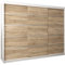 MEBLE KRYSPOL Schwebetürenschrank Verona 1 250 cm Kleiderschrank mit Kleiderstange und Einlegeboden Schlafzimmer- Wohnzimmerschrank Schiebetüren Modern Design (Schubladen: 0, Weiß + Sonoma)