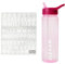 Polar Gear Personalised A-Z Sticker Water Bottle with Straw 600ml – Official Merchandise Kids Reusable Non Spill BPA Free Tritan – Personalise - Ideal For School Nursery Sports Picnic,Pink/Berry