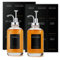 Joyfulmap Lot de 2 distributeurs sirop à café avec 18 étiquettes, distributeur pompe café, bouteille minimaliste en verre, bouteilles simples d'érable/café étiquettes noires, 500 ml