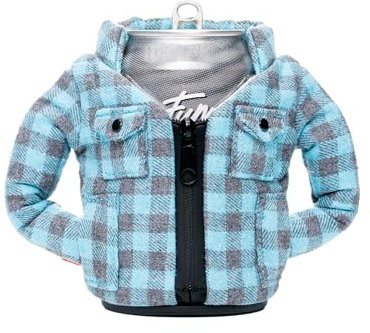 Puffin - The Lumberjack Flannel – Isolierter 340 ml Dosenkühler I Bierflaschen- und Limonadendosen-Isolator, hält Getränke und Getränke kalt – Kraterblau