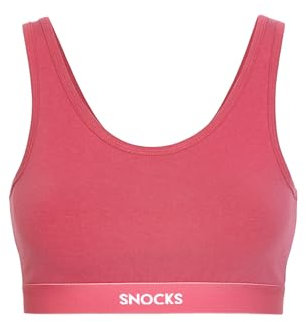 Snocks Soft Bra - Damen BH ohne Bügel, Perfekte Passform und hoher Komfort Dank Bio-Baumwolle, Bügel- und Nahtlos - Vielseitig und Bequem für Sport und Alltag - Mauve - M