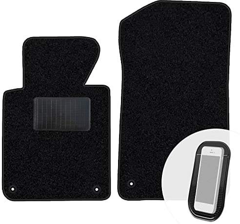 moto-MOLTICO Vorne Fußmatten Auto Velours Autoteppiche Schwarz Automatten Set 2-teilig passend für BMW 3er E46 Cabrio 2000-2007